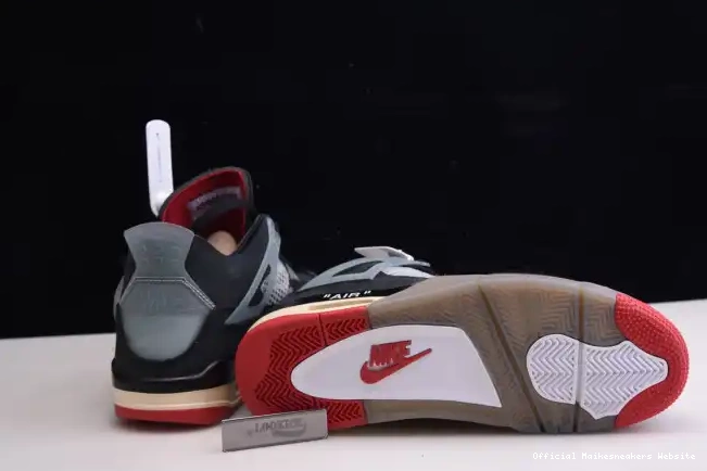 Official Maikesneakers Jordan CV9388-001 4 Retro Air Bred Off x White 0514